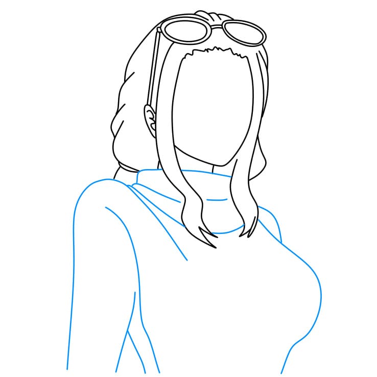 Hướng dẫn cách vẽ nhân vật Nico Robin đơn giản - Bước 5