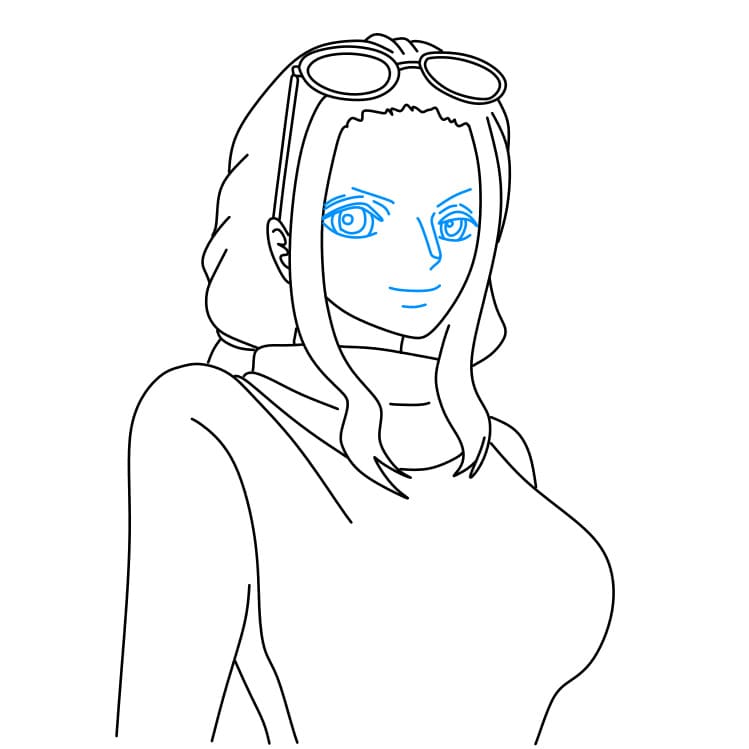 Hướng dẫn cách vẽ nhân vật Nico Robin đơn giản - Bước 6