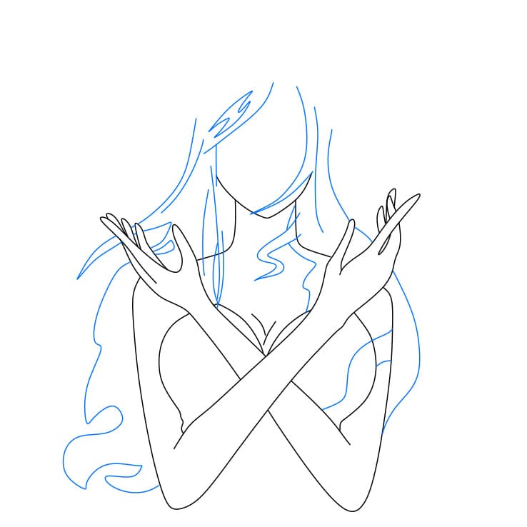 Hướng dẫn cách vẽ Nico Robin chi tiết từng bước cho bé - Bước 4