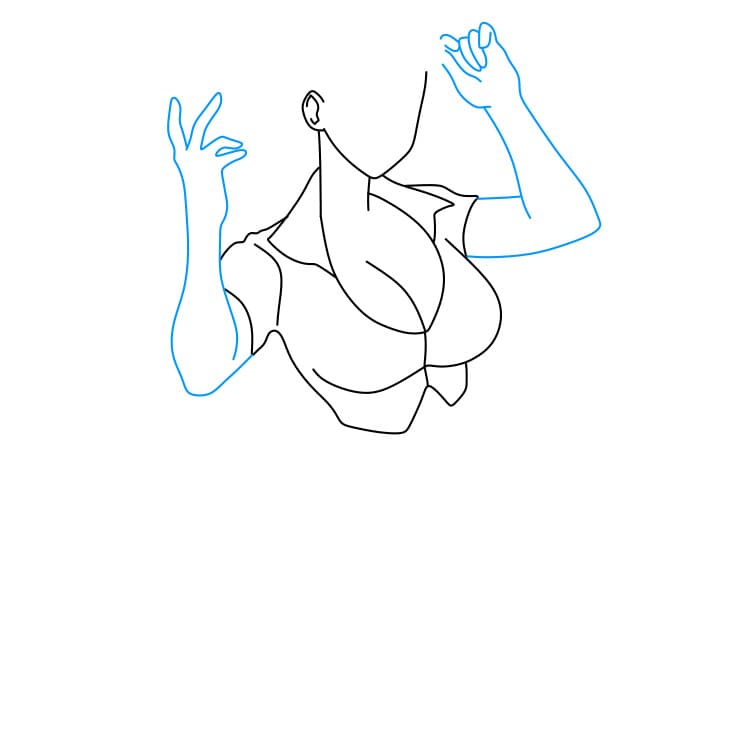 Hướng dẫn cách vẽ nhân vật Nico Robin đơn giản dễ thương - Bước 3