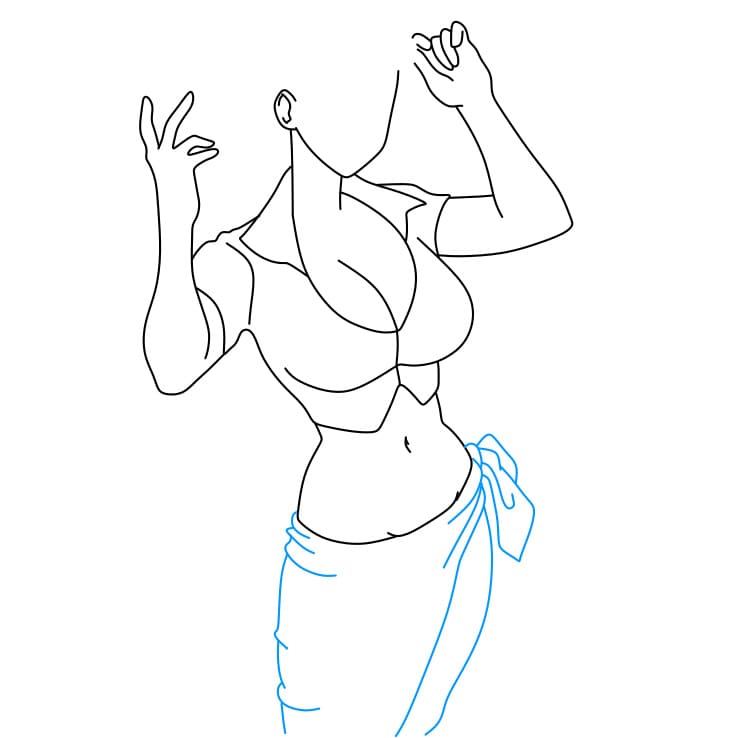 Hướng dẫn cách vẽ nhân vật Nico Robin đơn giản dễ thương - Bước 5