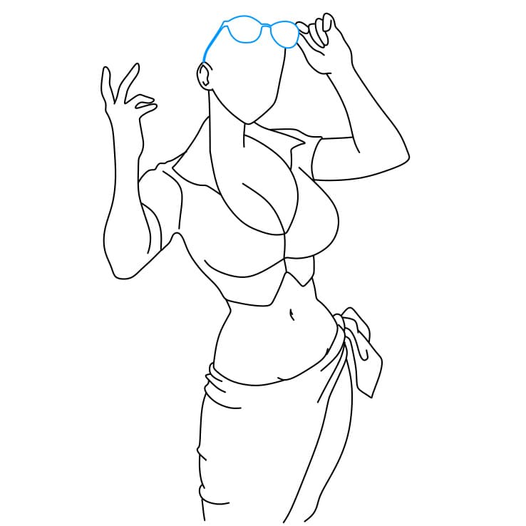 Hướng dẫn cách vẽ nhân vật Nico Robin đơn giản dễ thương - Bước 6