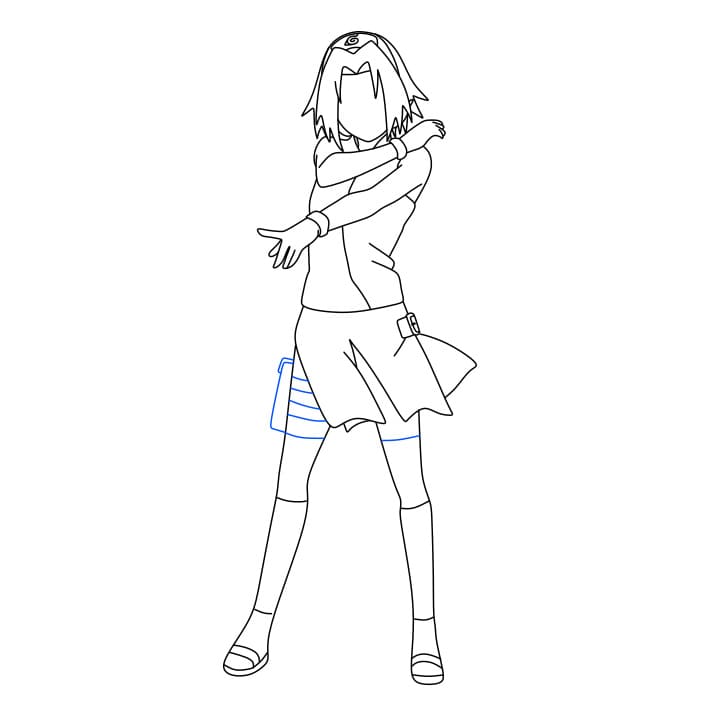 Hướng dẫn vẽ nhân vật Sakura siêu ngầu - Bước 8