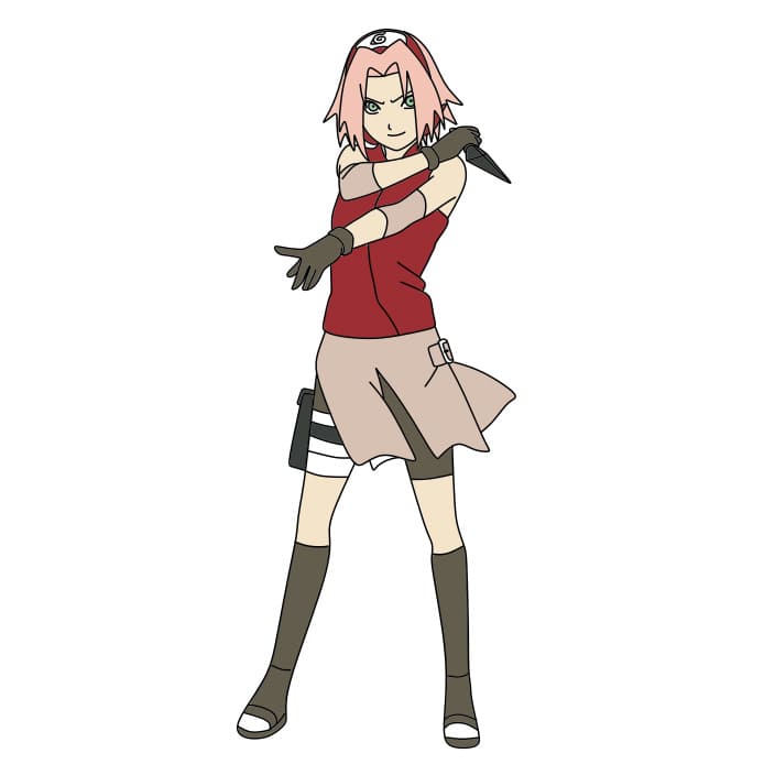 Hướng dẫn vẽ nhân vật Sakura siêu ngầu