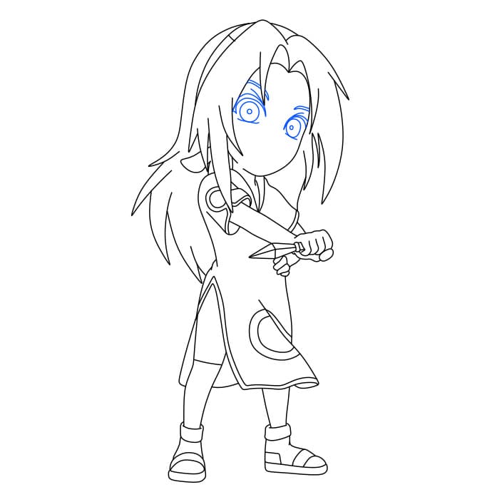 Hướng dẫn vẽ Sakura dễ thương - Bước 10