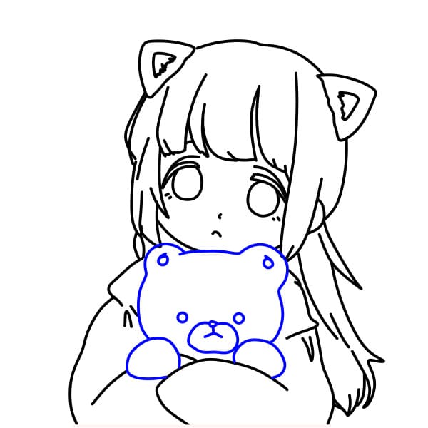 Hướng dẫn vẽ cô gái dễ thương - Bước 7