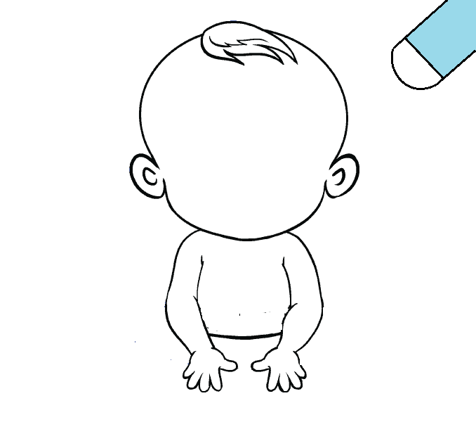 Hướng dẫn cách vẽ em bé siêu đáng yêu và ngộ nghĩnh cho bé - Bước 6