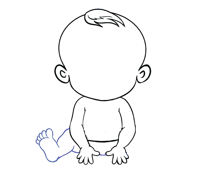 Hướng dẫn cách vẽ em bé siêu đáng yêu và ngộ nghĩnh cho bé - Bước 7