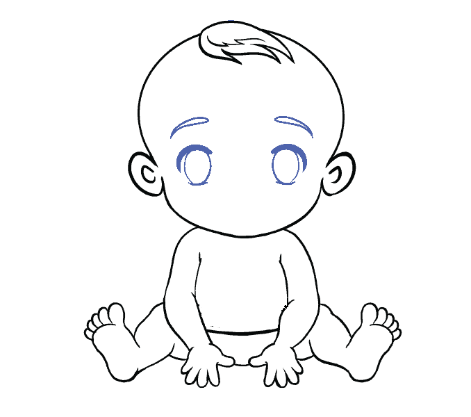 Hướng dẫn cách vẽ em bé siêu đáng yêu và ngộ nghĩnh cho bé - Bước 8