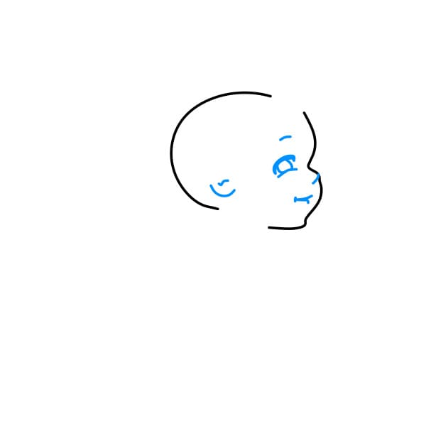 Hướng dẫn vẽ em bé dễ thương - Bước 2