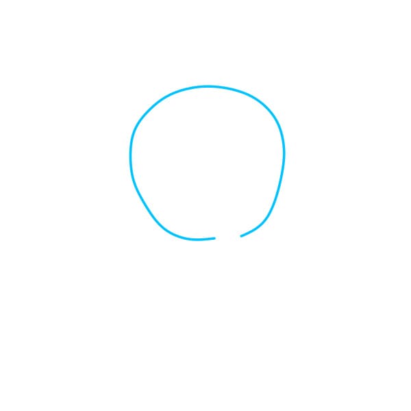 Hướng dẫn vẽ em bé có những sợi tóc trên đầu - Bước 1