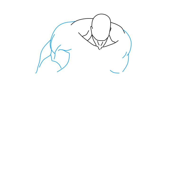 Hướng dẫn cách vẽ thân hình vạm vỡ cho bé - Bước 3