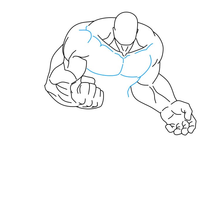 Hướng dẫn cách vẽ thân hình vạm vỡ cho bé - Bước 4