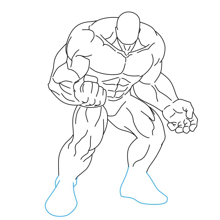 Hướng dẫn cách vẽ thân hình vạm vỡ cho bé - Bước 6