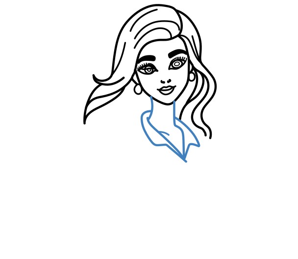 Hướng dẫn vẽ Barbie đang đi chơi - Bước 6