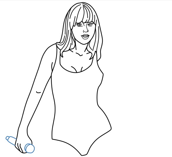 Hướng dẫn vẽ Taylor Swift đang biểu diễn. - Bước 11