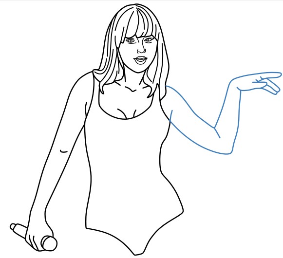 Hướng dẫn vẽ Taylor Swift đang biểu diễn. - Bước 12