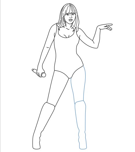 Hướng dẫn vẽ Taylor Swift đang biểu diễn. - Bước 14