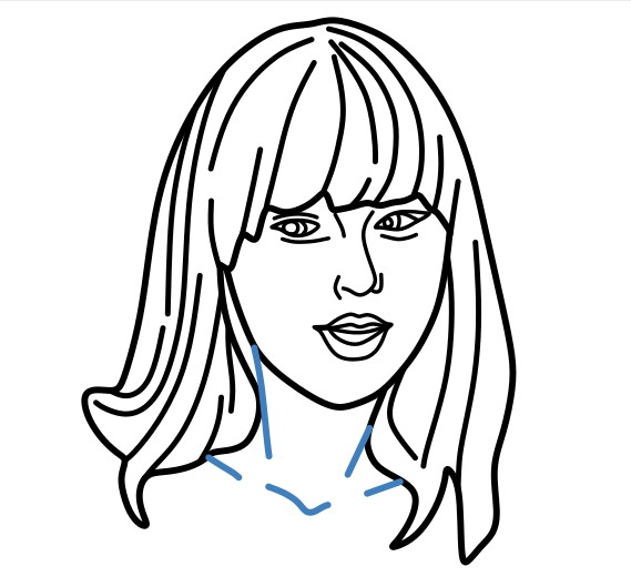 Hướng dẫn vẽ Taylor Swift đang biểu diễn. - Bước 7