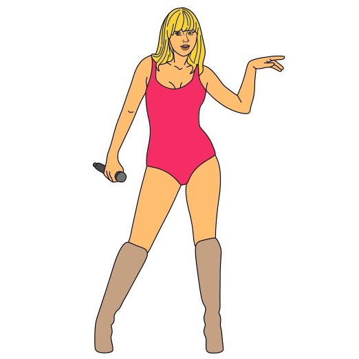 Hướng dẫn vẽ Taylor Swift đang biểu diễn.