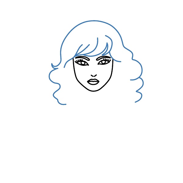 Hướng dẫn vẽ Taylor Swift sang trọng. - Bước 4