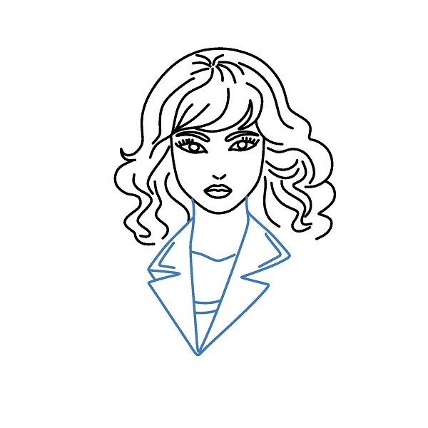 Hướng dẫn vẽ Taylor Swift sang trọng. - Bước 6