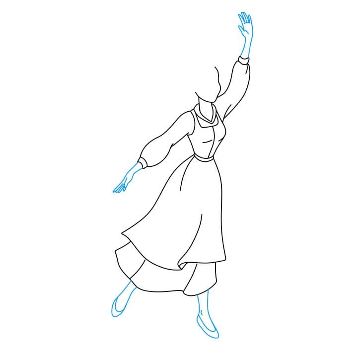 Hướng dẫn cách vẽ công chúa Belle xinh đẹp và đơn giản cho bé - Bước 3