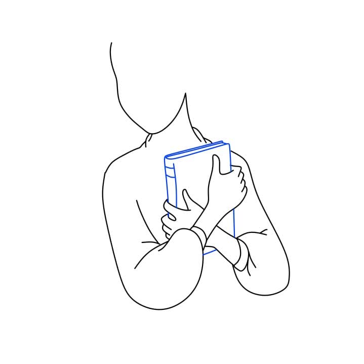 Hướng dẫn vẽ dễ dàng : công chúa Belle đang cầm cuốn sách - Bước 4