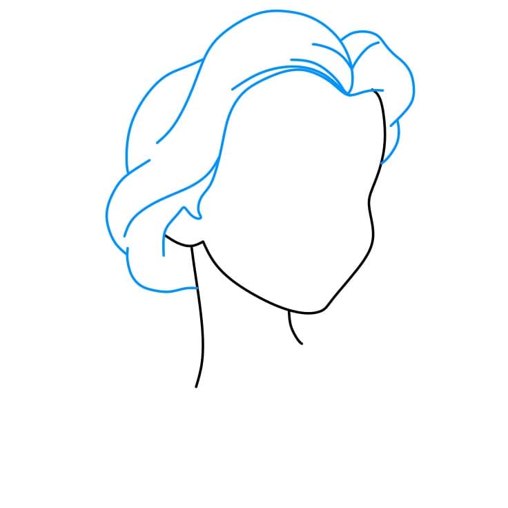 Hướng dẫn cách vẽ công chúa Belle đơn giản - Bước 2