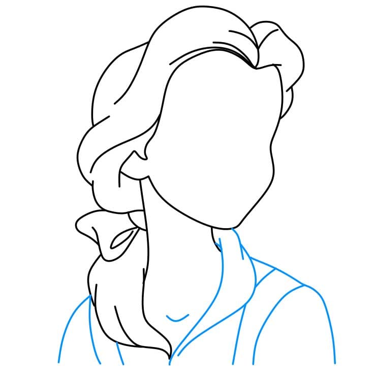 Hướng dẫn cách vẽ công chúa Belle đơn giản - Bước 3