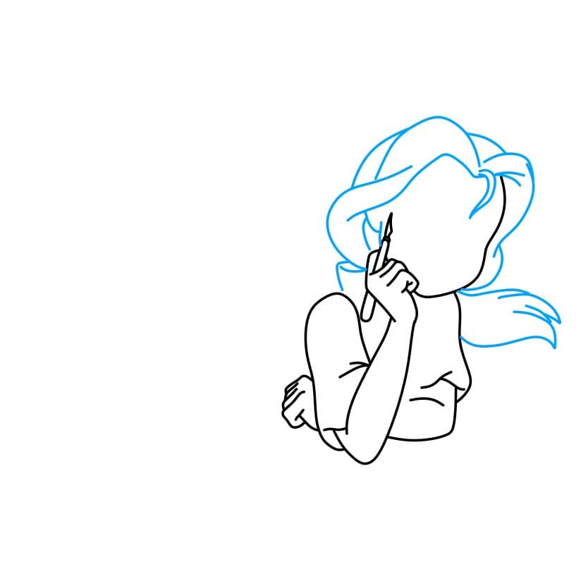 Hướng dẫn vẽ công chúa Belle đơn giản dễ thương - Bước 3