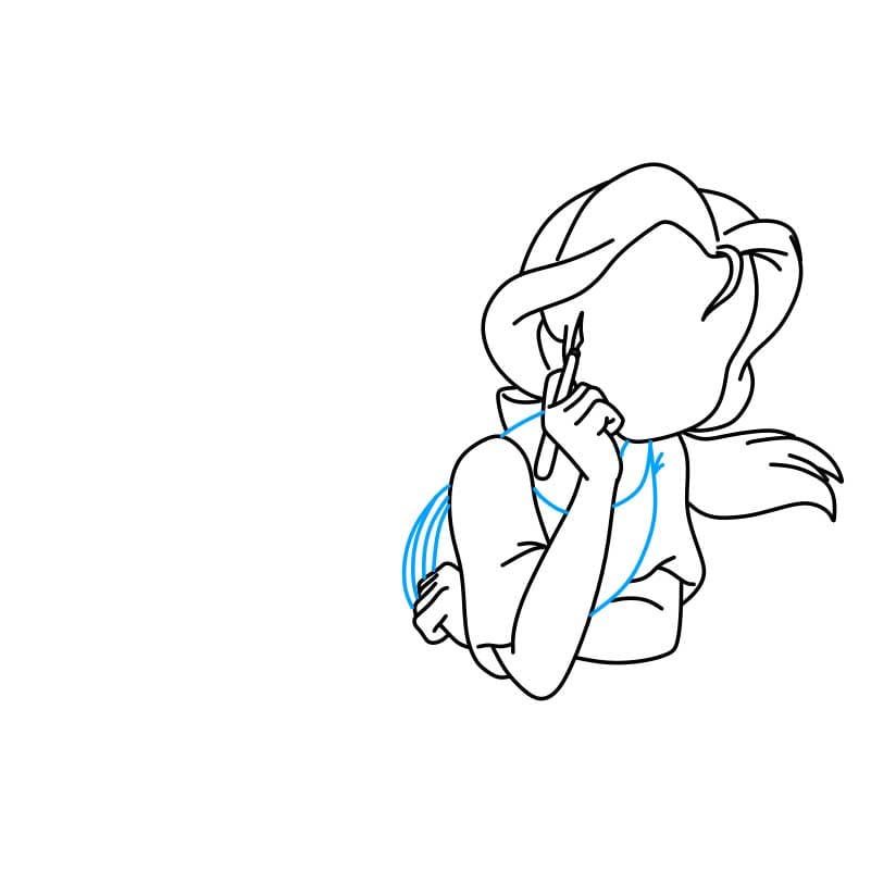 Hướng dẫn vẽ công chúa Belle đơn giản dễ thương - Bước 4