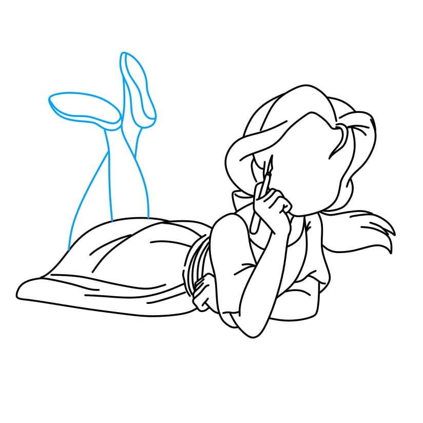 Hướng dẫn vẽ công chúa Belle đơn giản dễ thương - Bước 5