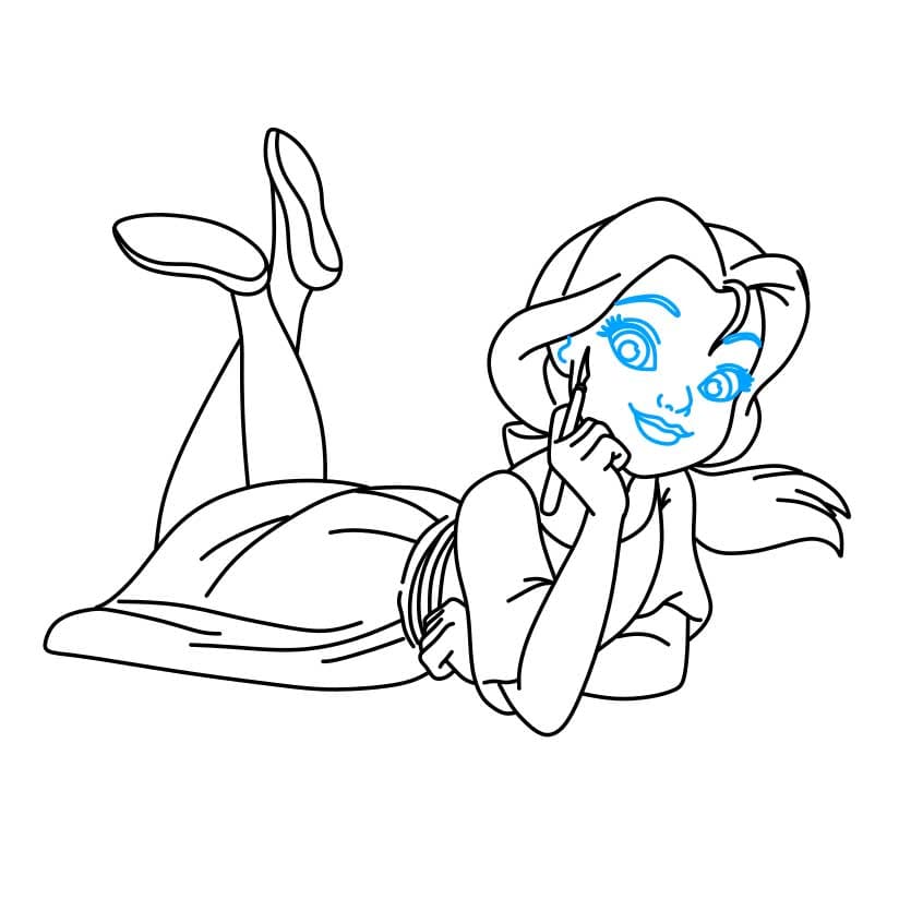 Hướng dẫn vẽ công chúa Belle đơn giản dễ thương - Bước 6