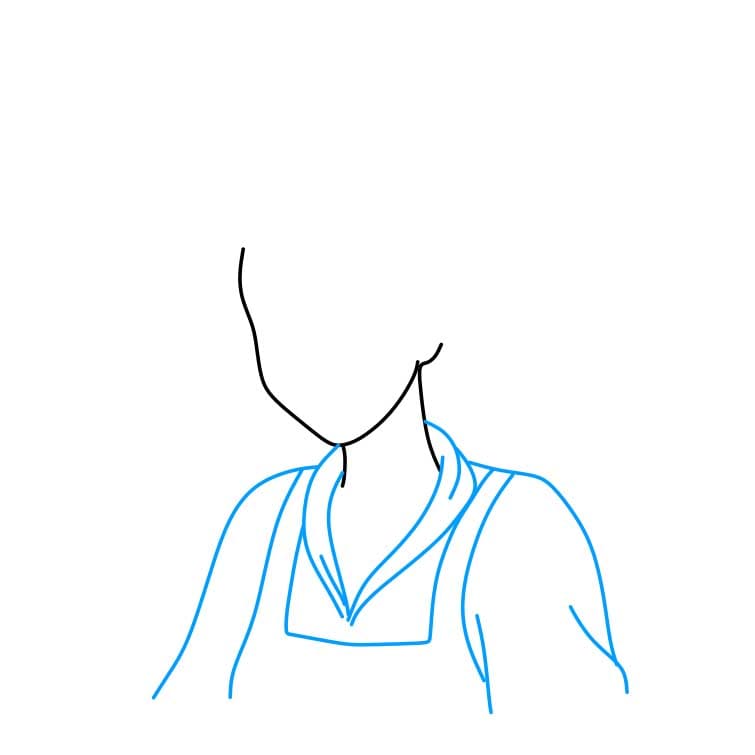 Hướng dẫn vẽ công chúa Belle xinh đẹp cho bé - Bước 2