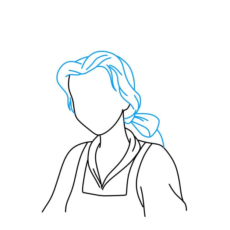 Hướng dẫn vẽ công chúa Belle xinh đẹp cho bé - Bước 3