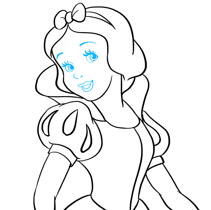 Hướng dẫn cách vẽ bạch tuyết đơn giản cho bé - Bước 7