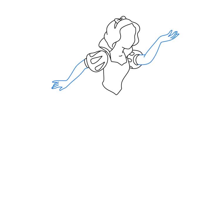 Hướng dẫn cách vẽ công chúa bạch tuyết đơn giản - Bước 4