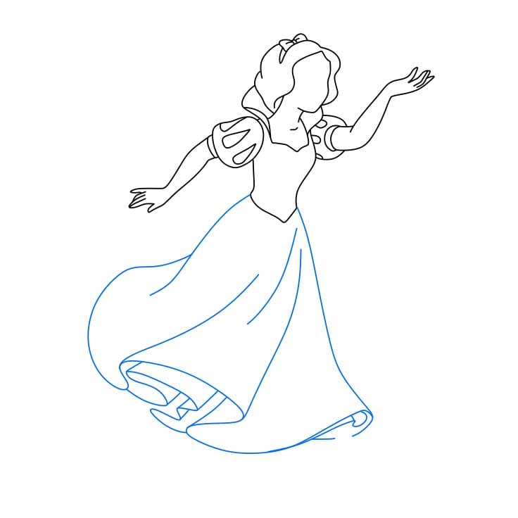 Hướng dẫn cách vẽ công chúa bạch tuyết đơn giản - Bước 5