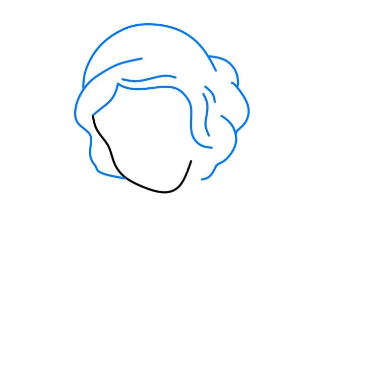 Hướng dẫn cách vẽ công chúa bạch tuyết chi tiết từng bước cho bé - Bước 2