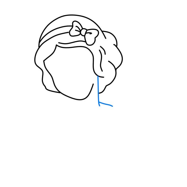 Hướng dẫn cách vẽ công chúa bạch tuyết chi tiết từng bước cho bé - Bước 3