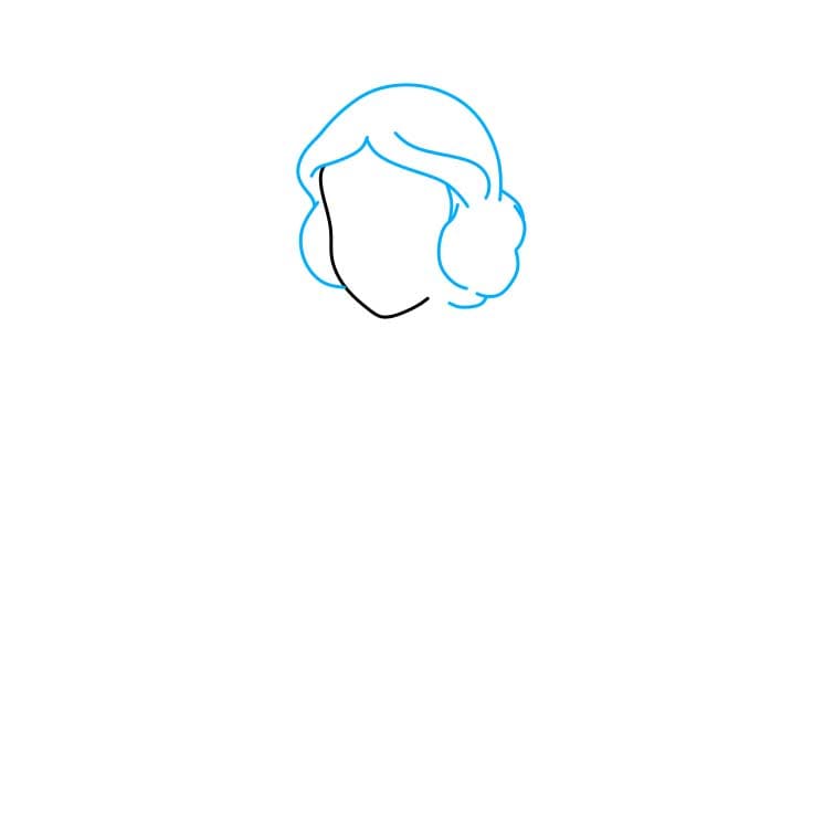 Hướng dẫn vẽ công chúa bạch tuyết xinh đẹp và đáng yêu - Bước 2