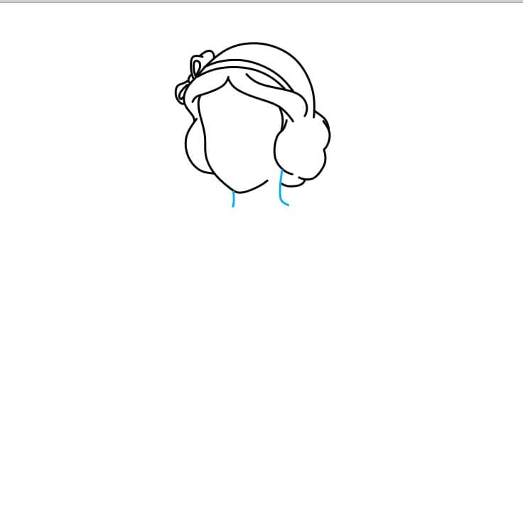 Hướng dẫn vẽ công chúa bạch tuyết xinh đẹp và đáng yêu - Bước 3