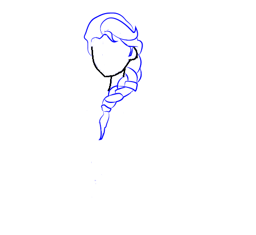 Hướng dẫn cách vẽ công chúa Elsa đơn giản và dễ thương cho bé - Bước 2