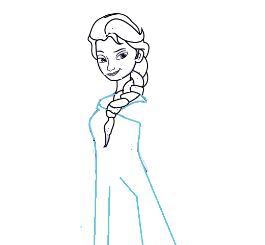 Hướng dẫn cách vẽ công chúa Elsa đơn giản và dễ thương cho bé - Bước 4