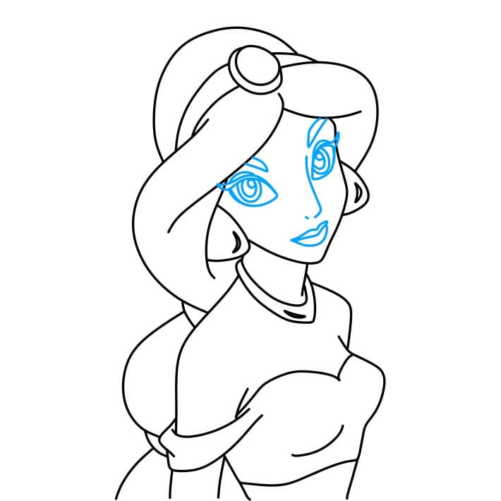 Hướng dẫn vẽ dễ dàng : công chúa Jasmine - Bước 6