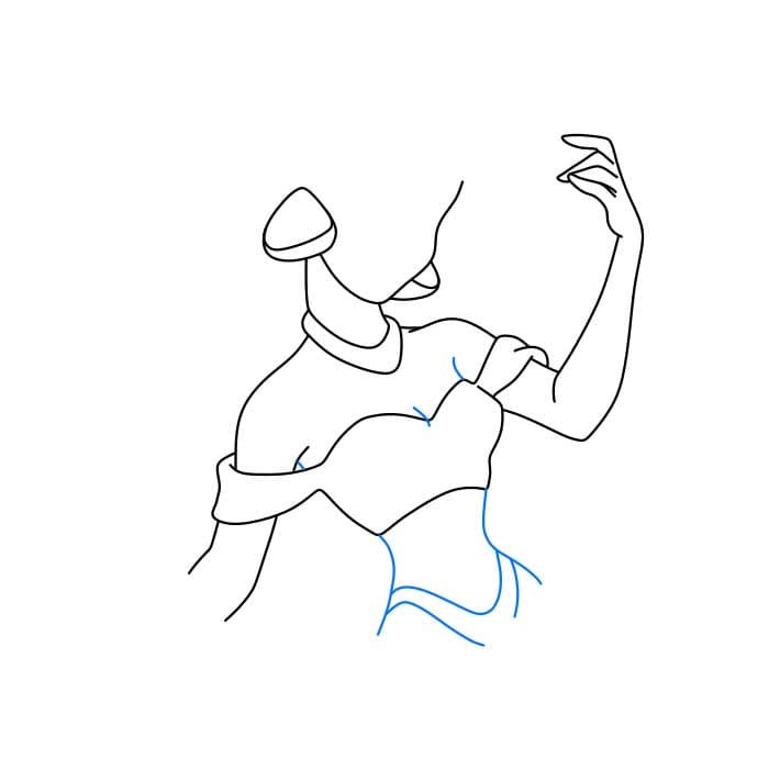 Hướng dẫn cách vẽ công chúa Jasmine đơn giản - Bước 4