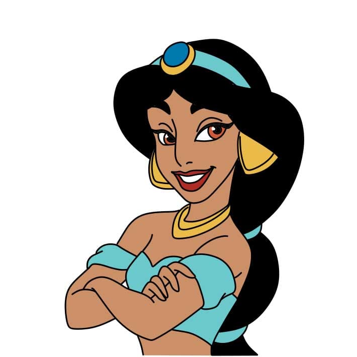 Hướng dẫn cách vẽ công chúa Jasmine chi tiết từng bước cho bé