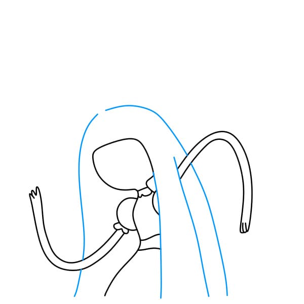 Hướng dẫn vẽ công chúa kẹo cao su đơn giản và dễ thương cho bé - Bước 4