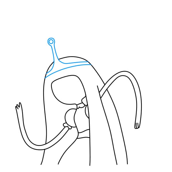 Hướng dẫn vẽ công chúa kẹo cao su đơn giản và dễ thương cho bé - Bước 5